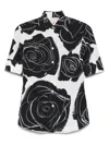Marni White Poplin Short-sleeve Shirt With Cybele Print In White