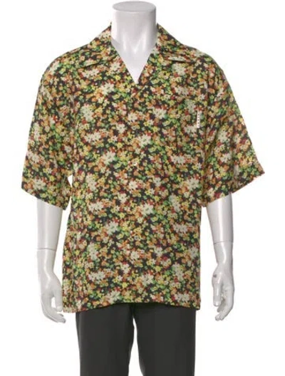 Pre-owned Marni Floral Print Short Sleeve Shirt In Green