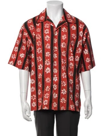 Pre-owned Marni Floral Print Short Sleeve Shirt In Orange