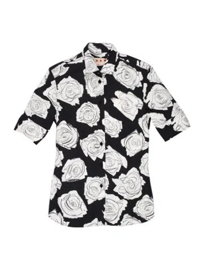 Pre-owned Marni Floral Print Short Sleeve Shirt W/ Tags In Multi
