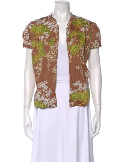 Pre-owned Marni Floral Print Short Sleeve Top In Multi