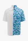 Marni Floral Cotton Bowling Shirt In Blue