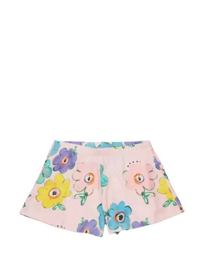 Marni Kids' Floral-print Shorts In Pink