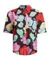 Marni Rose Scribble-print Short-sleeve Collared Shirt In Multi