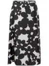 Marni Floral Pattern High Waist A-line Skirt In Black