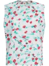 MARNI FLORAL PRINT SLEEVELESS COTTON BLOUSE FOR WOMEN IN RED