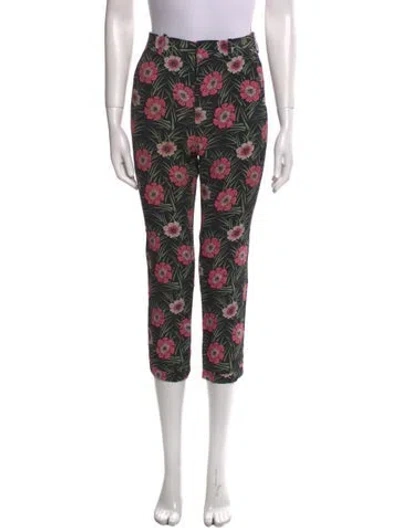 Pre-owned Marni Floral Print Straight Leg Pants In Multi