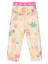 Marni Floral-print Straight-leg Trousers In Yellow