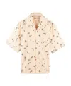 Marni Orange Floral Striped Shirt In Nude