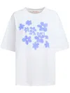 Marni Tee With Logo Floral Print In White