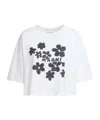 Marni White Cotton T-shirt With Daisy Garden Print In White