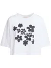 Marni White Cotton T-shirt With Daisy Garden Print In White