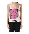 Marni Abstract Print Square Neckline Top In Multicolor