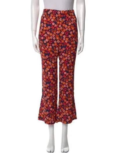 Pre-owned Marni Floral Print Wide Leg Pants In Black