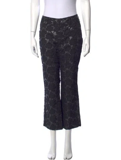 Pre-owned Marni Floral Print Wide Leg Pants In Black