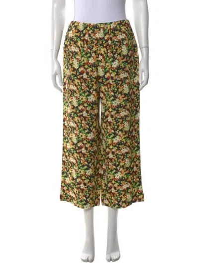Pre-owned Marni Floral Print Wide Leg Pants In Multi