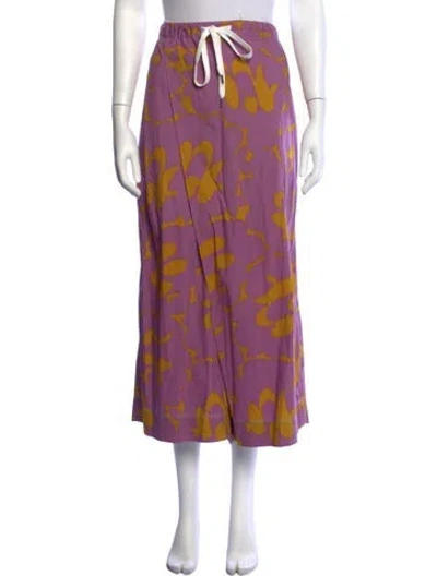 Pre-owned Marni Floral Print Wide Leg Pants In Purple
