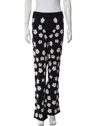 Pre-owned Marni Floral Print Wide Leg Pants W/ Tags In Black