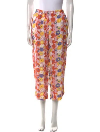 Pre-owned Marni Floral Print Wide Leg Pants W/ Tags In Purple