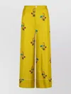Marni Floral-print Elastic-waistband Straight Trousers In Yellow