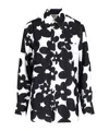 Marni Floral Pattern Black Silk Shirt In Black
