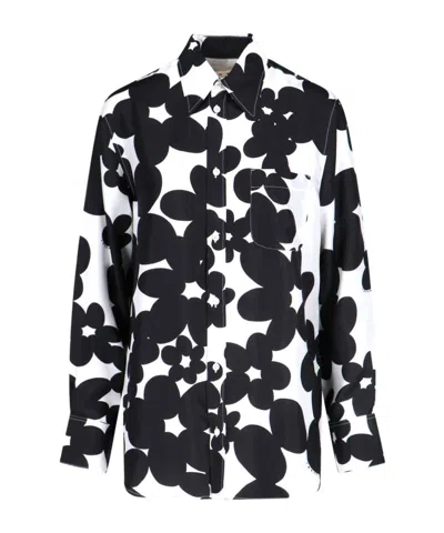 MARNI MARNI FLORAL PRINTED CURVED HEM SHIRT