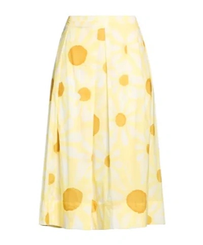 Marni Floral Printed Pleated Skirt In Nude