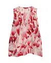 Marni Floral-printed Sleeveless Top In Red Cotton In Pink