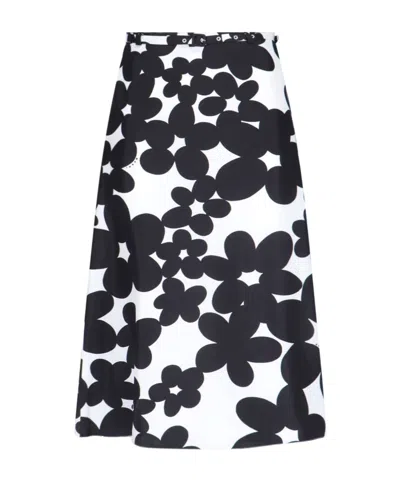 MARNI MARNI FLORAL PRINTED STRAIGHT HEM MIDI SKIRT
