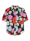 Marni Rose Scribble-print Short-sleeve Collared Shirt In Multi