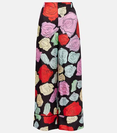 Marni Orion Print Palazzo Trousers In Pink