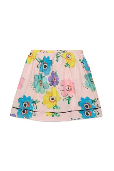 Marni Kids' Floral Print Skirt In Multi