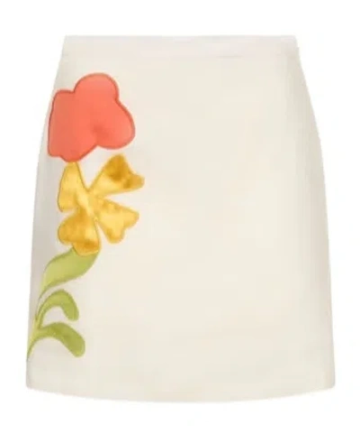 Marni Floral Skirt In Yellow