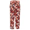 Marni Floral Striped Print Cotton Wide Leg Jeans In Red