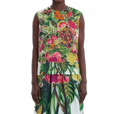 Marni Floral Top In Multi In Green