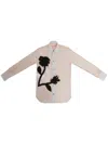 Marni Floral-tulle-applique Silk Shirt In Grey