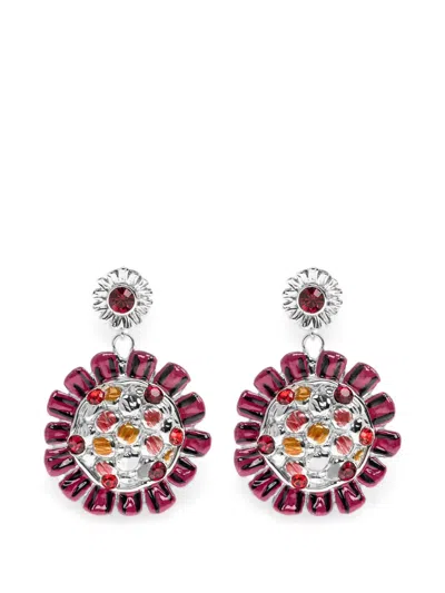Marni Floral-motif Earrings In Pink