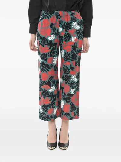 Marni Floral-print Cropped Trousers In Multi