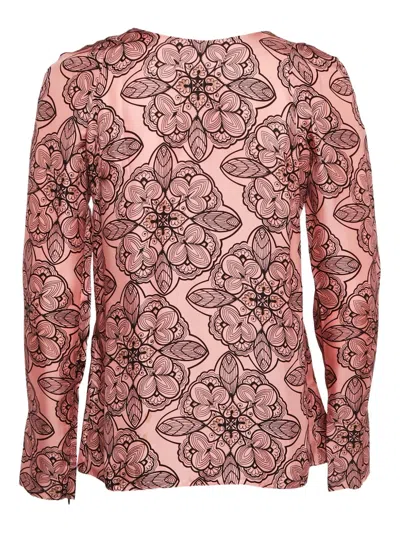 Pre-owned Marni Floral-print Silk Top In Pink
