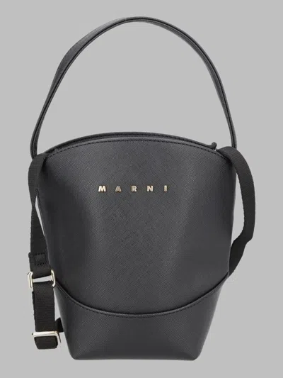 Marni Flower Basket Crossbody Bag In Gray