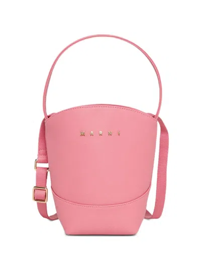 Marni Kids' Flower Basket Shoulder Bag In Pink
