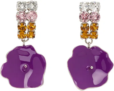 Marni Flower Earrings In Metallic