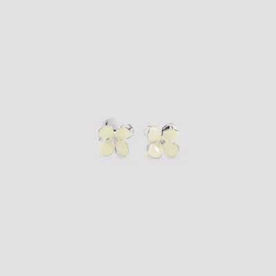 Marni Floral Statement Earrings In Silver