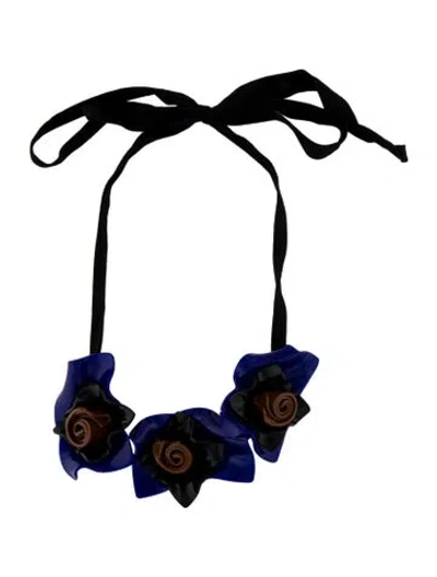 Pre-owned Marni Flower Motif Necklace, 70" In Multi