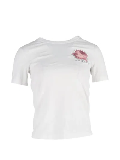 Pre-owned Marni Flower-patch T-shirt In White