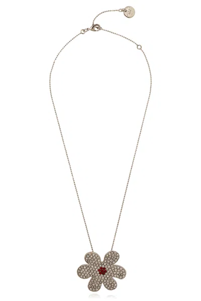 Marni Flower-pendant Chain Necklace In Yellow