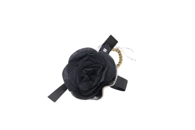 Marni Flower Pendant Charm In Black Silk