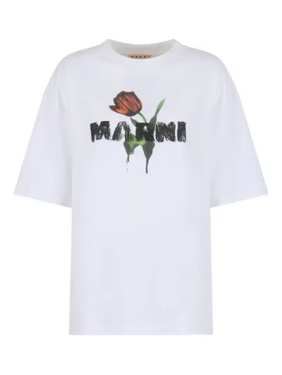 MARNI FLOWER-PRINT T-SHIRT