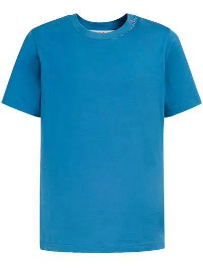 Marni Collage Floral-print Cotton T-shirt In Opal