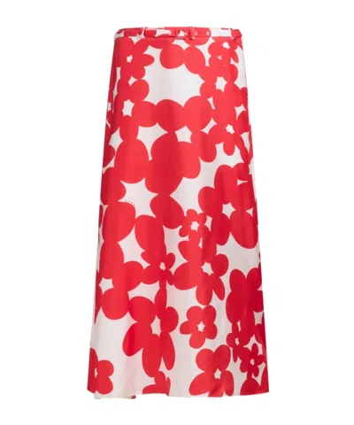 MARNI MARNI FLORAL PRINTED STRAIGHT HEM MIDI SKIRT